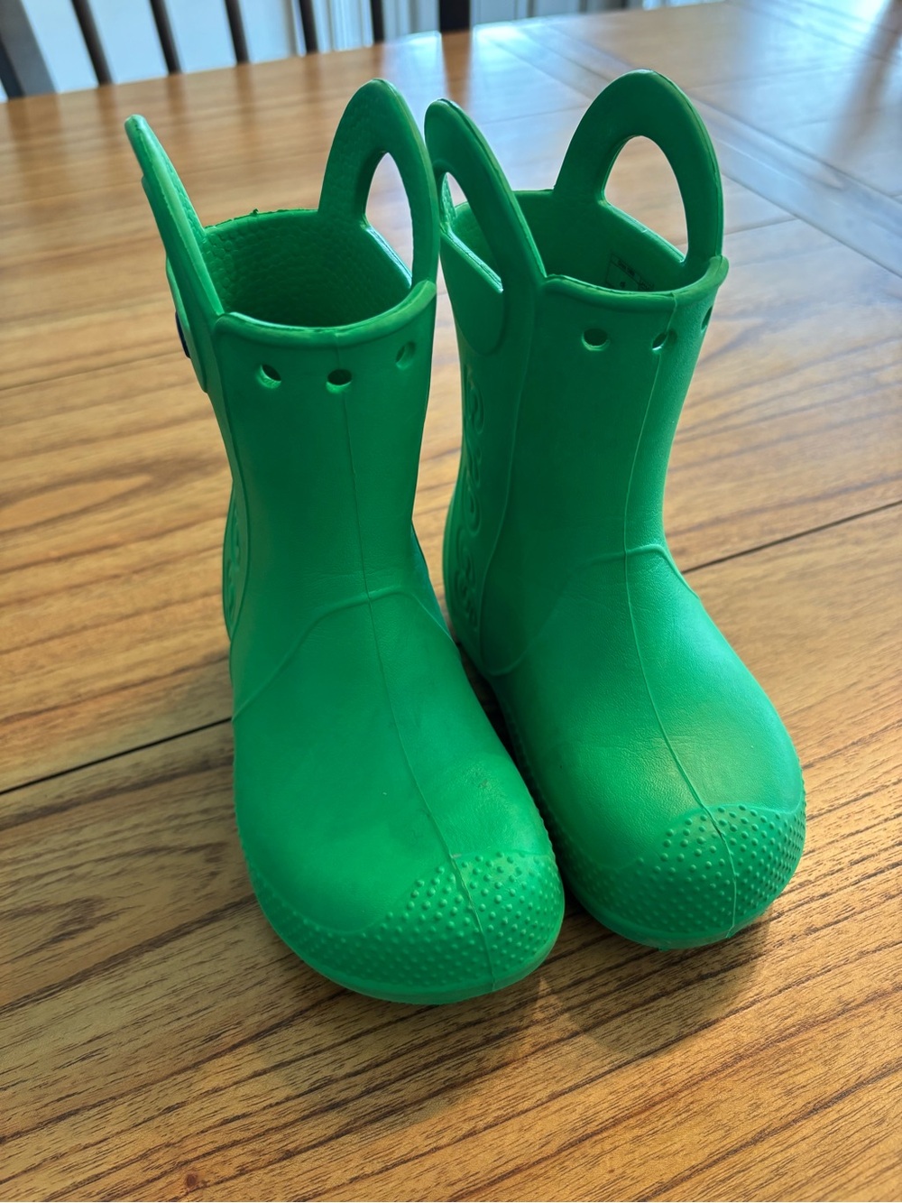 CROCS Kids Bright Green Pull-On Rain Boots